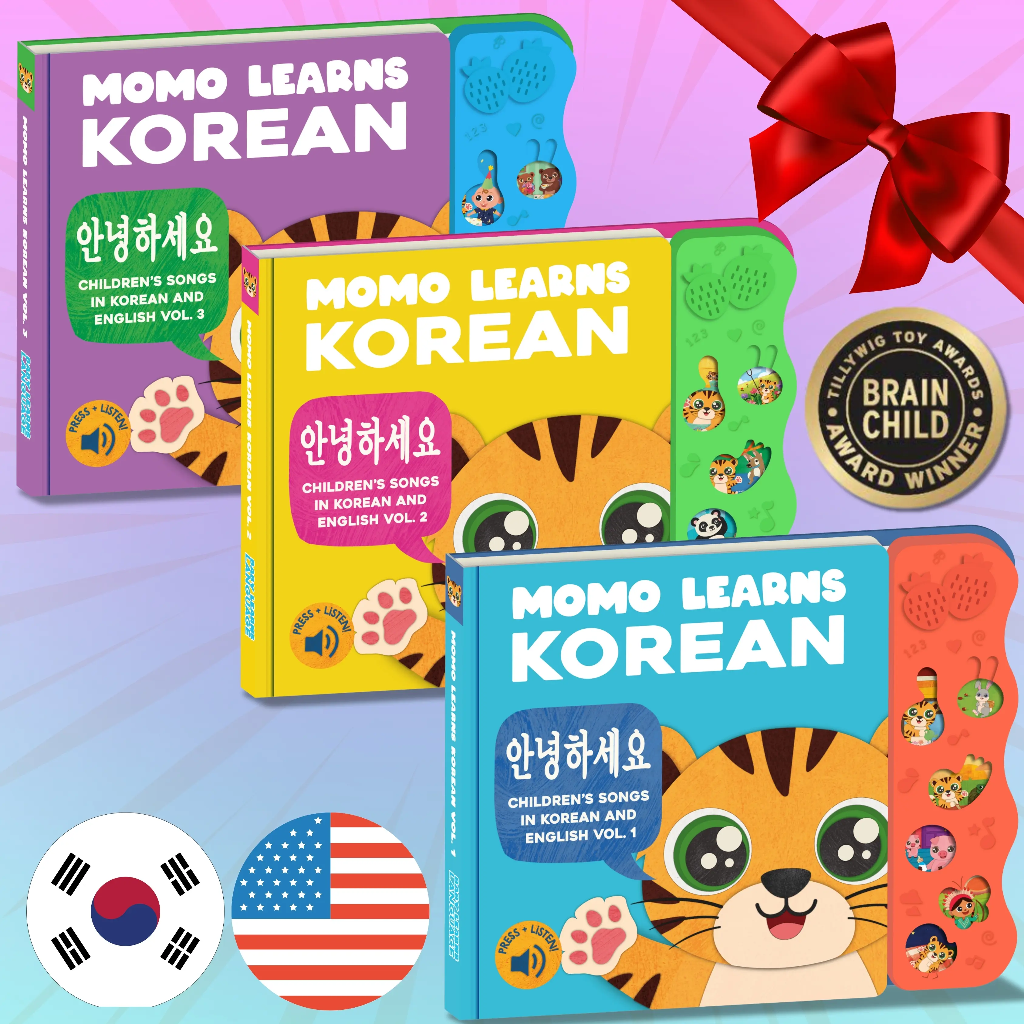 Korean Sound Book Bundle for Kids  | Press, Listen & Learn! | Korean Baby Books