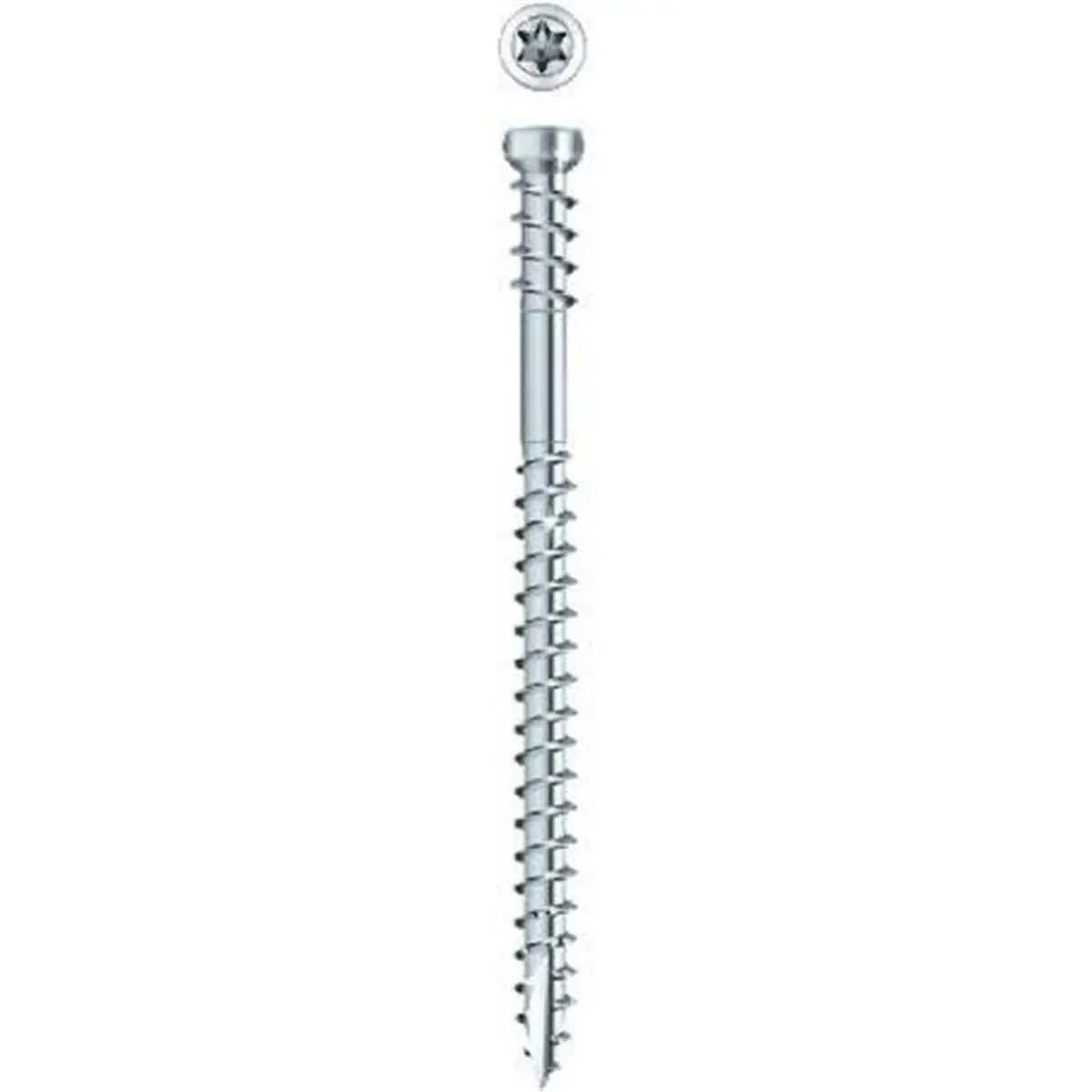 RT Composite Trim Screws, 8 x 2.5 in. Flat Head with W-Cut Threads, Electro Galv. Finish, Zip-Tip & Climatek Coated, 1/2 in. & 1 in. Length Options, Composite Decking Compatible, 4.35 lbs Package Weight for Deck Builders (8-Count)