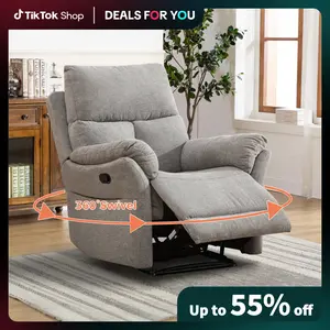 [Dealsforyoudays]Manual Rocking Swivel Recliner Chair for Adults, Small Recliner Chairs for Small Spaces, 360° Swivel Recliner Chairs for Living Room, RV,