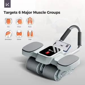 KEEP Ab Roller Wheel with Knee Mat, Automatic Rebound Abdominal Wheel with Elbow Support Ab Workout Equipment for Strengthening Core Muscles Abs Exercise Roller for Women Men