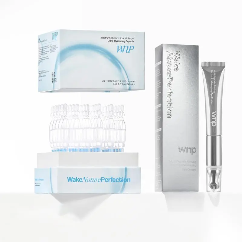 【DealsForYouDays】WakeNaturePerfection Vegan 3% Hyaluronic Acid Skincare Set - Hydration Serum, Gentle Eye Cream, Daily Moisturizer for Comprehensive Hydration