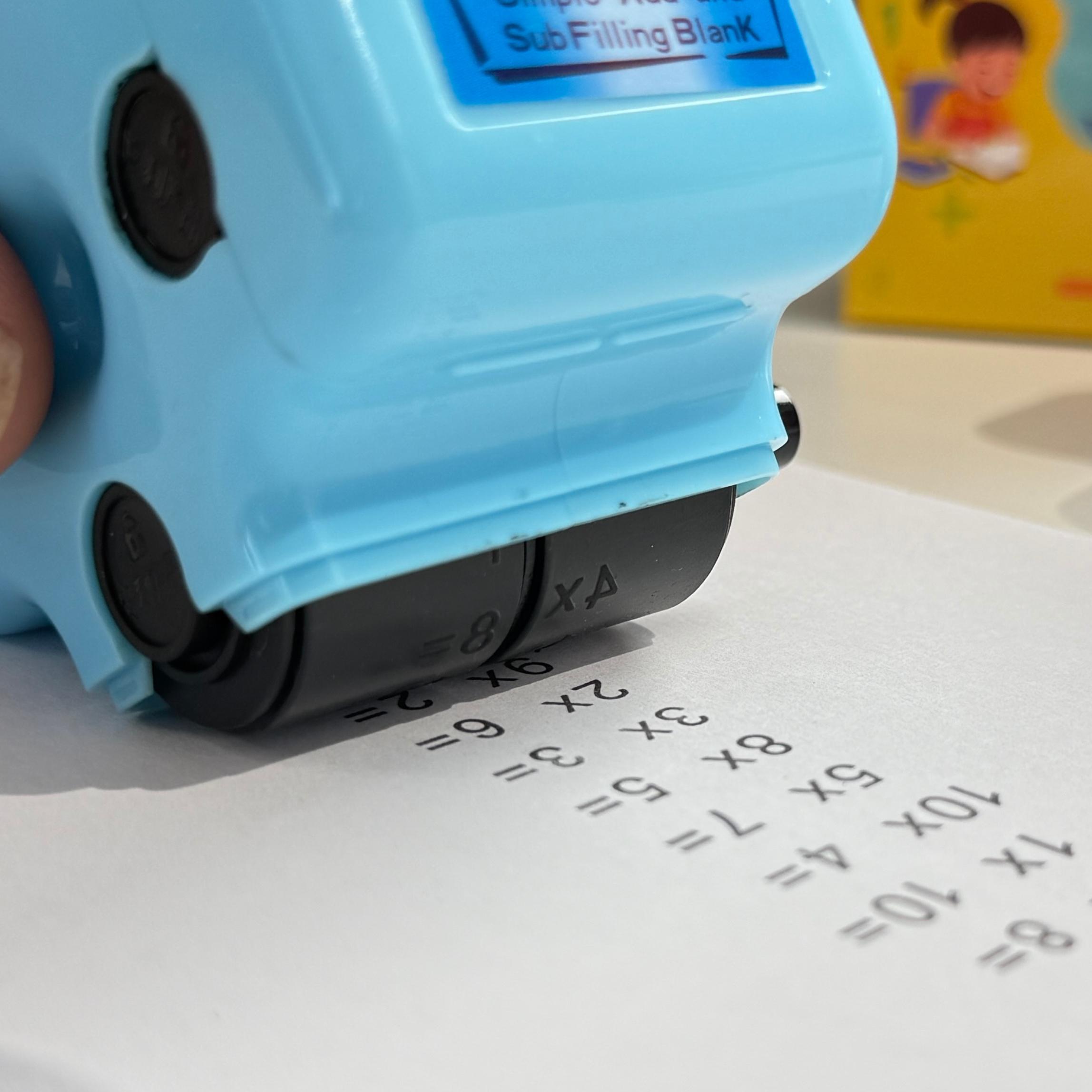 Math Teacher 4 in 1 Math Roller Stamp, Addition Subtraction  Multiplication Practice Tool, Math Stamp Roller for Kids  Ages 5-9 Classroom Home Use, Math Gift for Kids | GoldenEgg