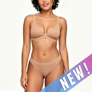 Women's Inbarely Triangle Bralette Plunge Unlined Seamless Bra No Underwire Sexy Comfortable Everyday