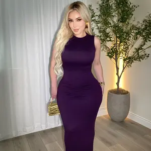 Bodycon Sleeveless Body Hugging Maxi Dress