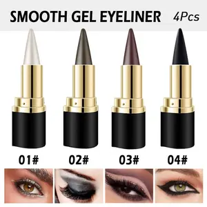Black Gel Eyeliner Pencils 2pcs - Natural Black Eyeliner, Waterproof, Smudge Proof, Black Smoky Eyeshadow Palette Stick,Goth Halloween Makeup Lipliner