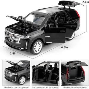 Scale Car Model Compatible for Collectible Escalade SUV Diecast Toy Vehicle, Zinc Alloy Pull Back Toy Car with Sound and Light for Adult Boys Girls 3 4 5 6 7 8 (Black)
