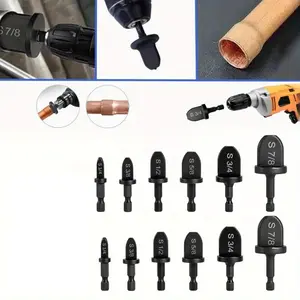 12PCS Manual Pipe Swage Too Drill Bit, Perfect for Removing Rough Edges from Plastic, Metal, And Wood, Repairing Set Air Conditioner Tube Expander Swaging Tool