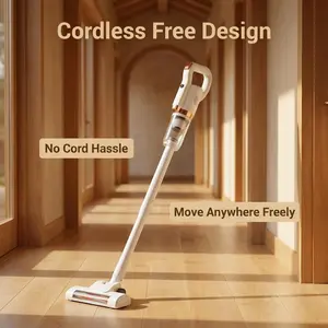 YEUKYEA Cordless Stick Vacuum, 400ml Dust Cup, 100W Rated Power, Cordless Stick Vacuum Cleaner for Floor Cleaning (White)