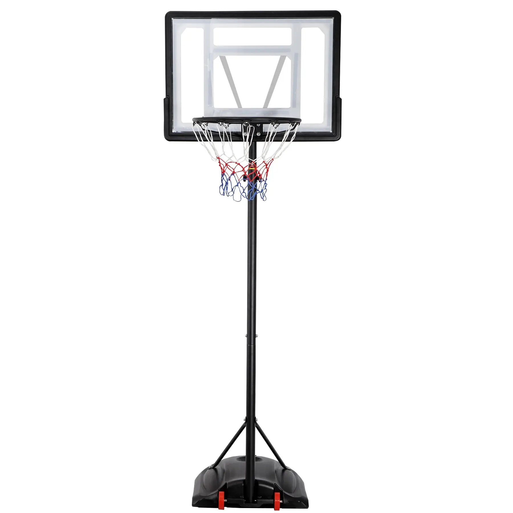 Z+Zeny Height-Adjustable Basketball Hoop System, 7.2-9.2ft Range, Weighted Base, Shatterproof PVC Backboard, Steel Pole, Collapsible Design, for Family Kids, Outdoor & Indoor Sports Equipment, Friends