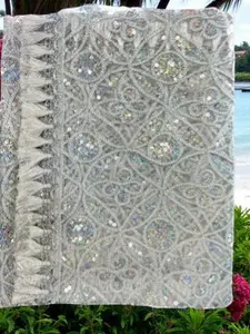Orisha Obatala /Obatala Altar Scarf - Unique Spiritual or Cultural Practice Accessory with Sparkling Design Elements