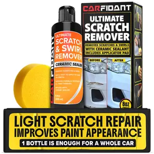 Carfidant Scratch & Swirl Remover Kit – 250ml Compound for Light Scratches & Swirls – Improves Paint Appearance – Easy Hand Application – Made in USA - Car Detailing Tools