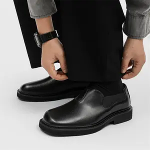 2026 New Arrival Men's 7cm Invisible Height Increasing Leather Shoes, Business Casual Office Commute Footwear, Fashion Retro British Style Chunky Sole Derby Dress Shoes for Male Daily Wear