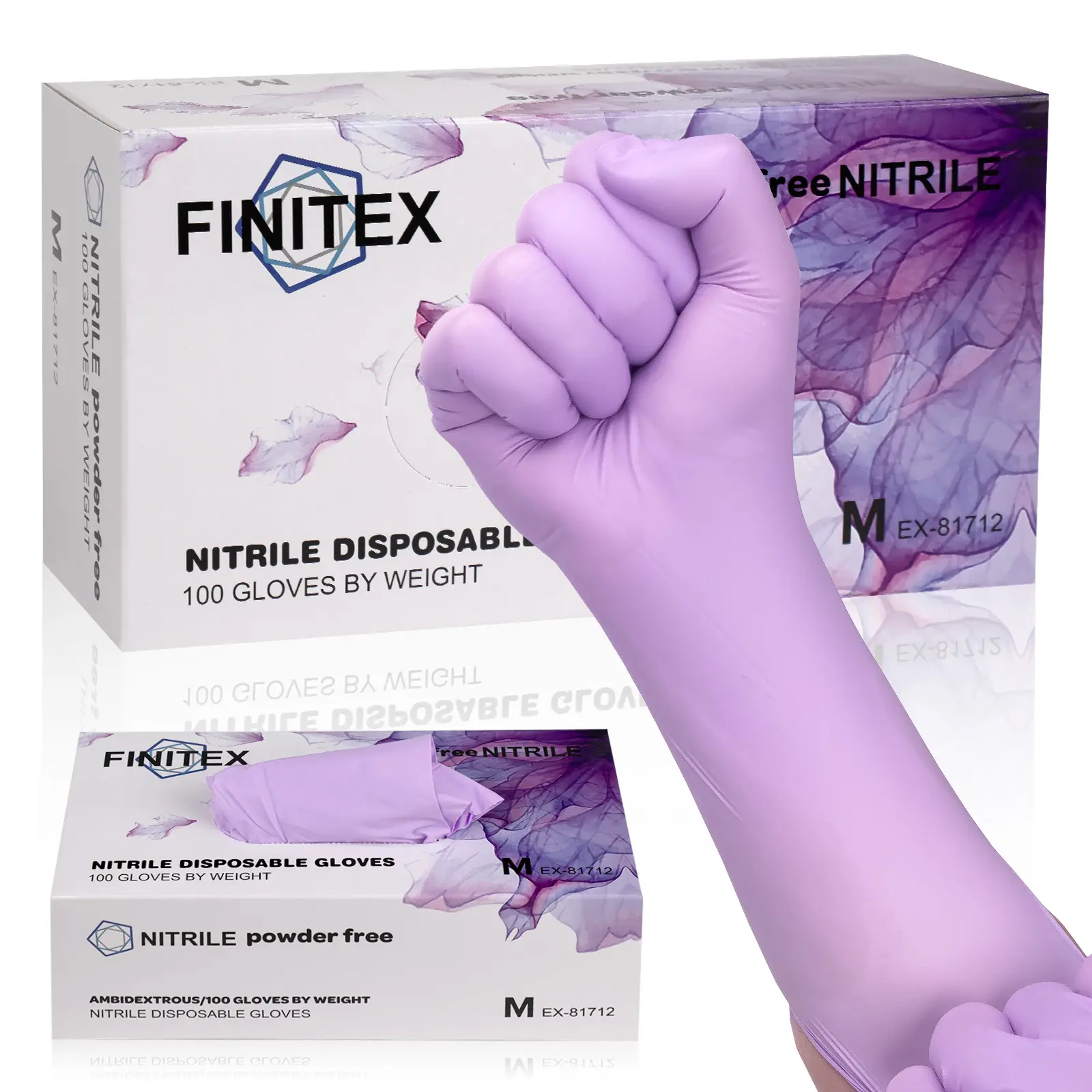 FINITEX 5Mil Purple Nitrile 12 Inch Cleaning Gloves, Extra Strong Thick Waterproof Latex Free Powder Free Disposable Gloves for Cleaning Beauty Food Prep Tattoo Garage Pastel Gloves,moving essentials，apartment essentials，halloween，trick or treat