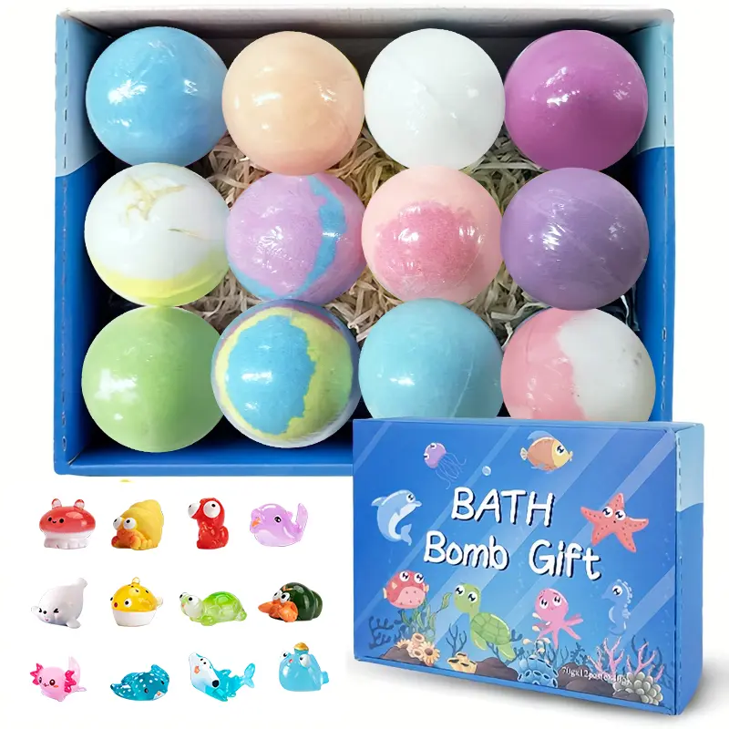 Ocean Bath Ball toy Set Rich Foam Essential Oil Explosion Shower Ball Comfortable Enjoyable Gift With Surprise toy Inside Perfect For Wife Girlfriend Sisters On Birthday & Anniversary & Valentine'S Day & Holiday Gift