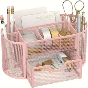 Desk Organizer with Drawer, 1 Count Multi-compartment Stationary Organizer, Stationery Storage Organizer, Desk Organizer Tidy, Desk Accessories & Workspace Organizers for Office Home School