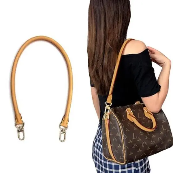 Jiesinlov 27.5in High-Quality Vachetta Leather Detachable Bag Strap - Removable Shoulder Strap Purse Accessory, Deep Beeswax Finish, High-End Hardware, Meticulous Craftsmanship, Aftermarket Replacement for Speedy 20-30 Handbags, Detachable Straps