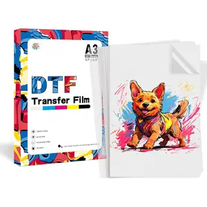 DTF Transfer Film - A3, 60 Sheets, 11X17'', PET Film Heat Transfer Paper Hot Peel Double Matte, Direct to Film EPSON Printer ET-8550, ET8500, XP15000, L1800, for DIY T-Shirt Transfers