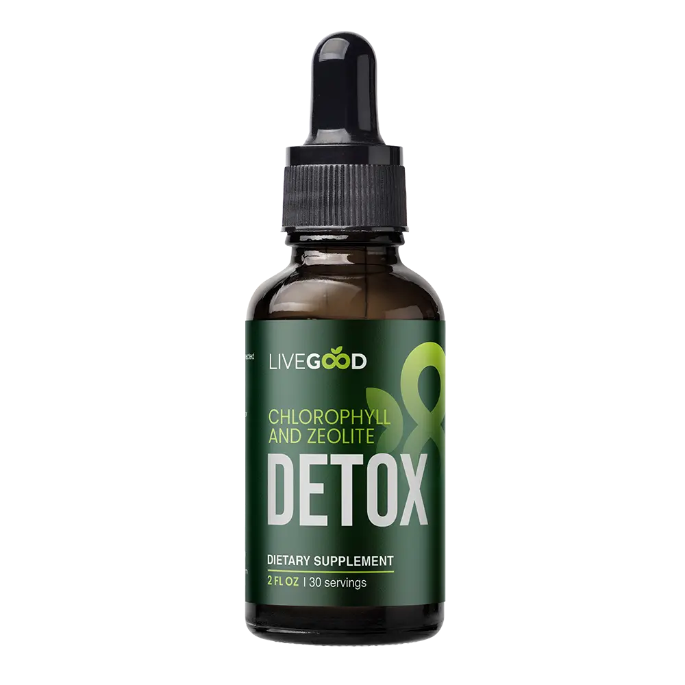 LiveGood Edible Dietary Organic GMP Chlorophyll & Zeolite Detox Binder Liquid Supplement - Cellular Cleanse, Natural Energy Boost, Digestive Support, Vegan, Non-GMO, Gluten-Free, 2 fl oz (30 Servings)