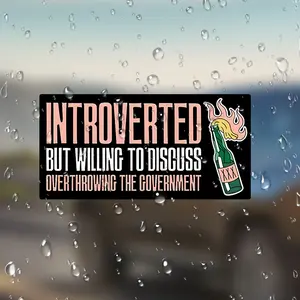 Interesting Car Bumper Sticker, Introverted Personality, Fun Design, Perfect for Vehicle Decoration, Unique Gift Idea, Universal Car Sticker