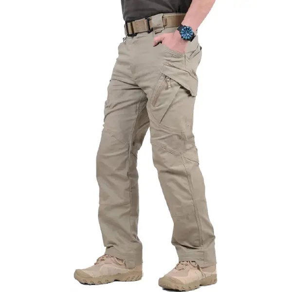 Men’s slightly stretchy tactical pants, water-resistant and tear-resistant softshell cargo pants with pockets—lightweight outdoor work/hiking pants