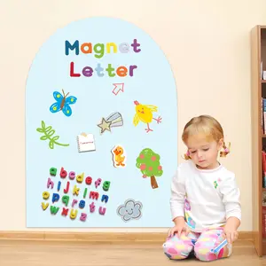 Magnetic Wall Decal Arch for Kids 31x 39inch, Upgraded Self-Adhesive Magnetic Chalkboard for Wal, Magnet Wall Drawing Learning for Playroom, School, Home(Sky Blue) Classroom Supplies kitchen decor girl room accessories