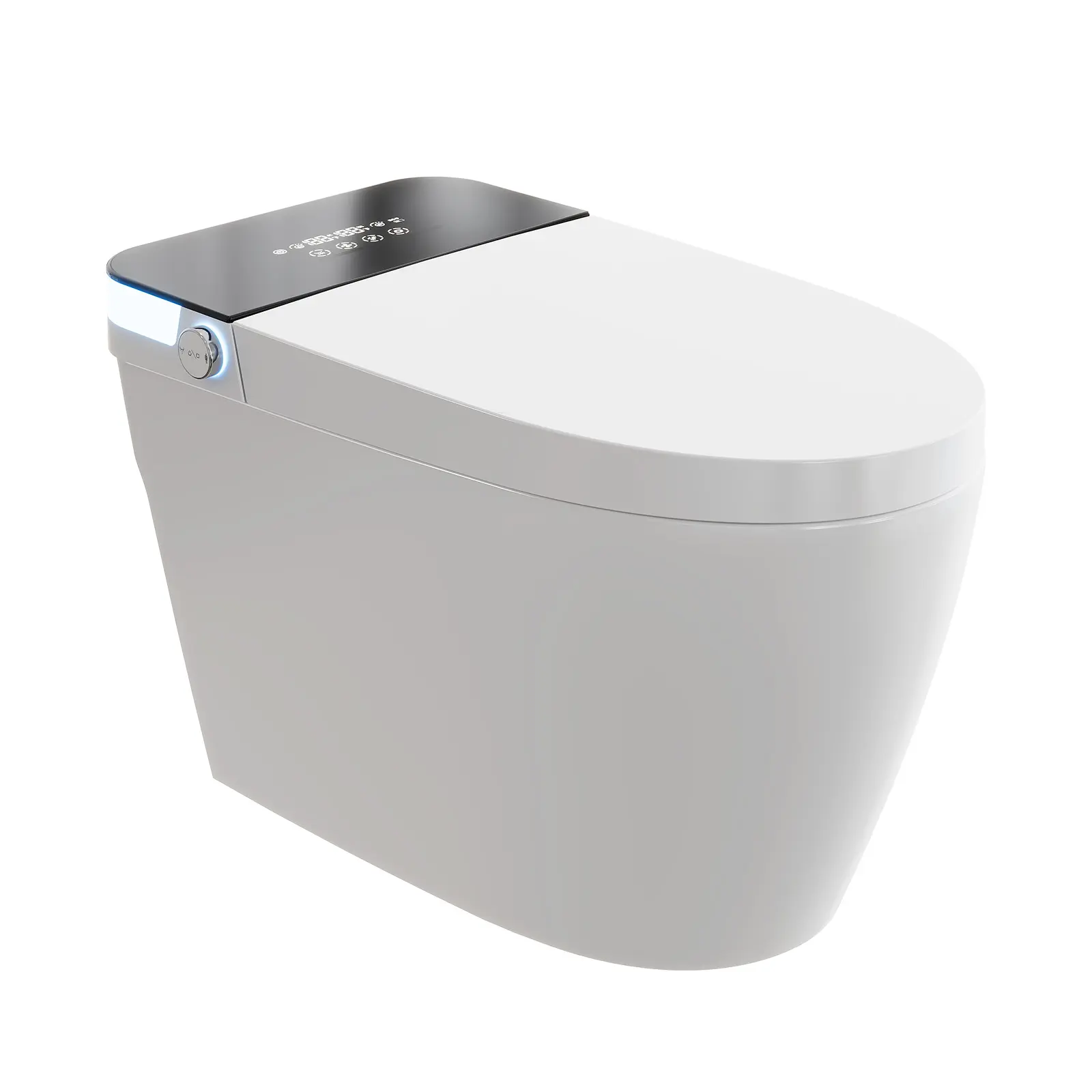 Smart Toilet Bidet with Auto Open/Close Lid, Heated Seat, 1000g MaP Flush & Foam Dispenser, ADA Comfort Height, Blackout Flush, One-Piece Elongated Design for Modern Bathroom