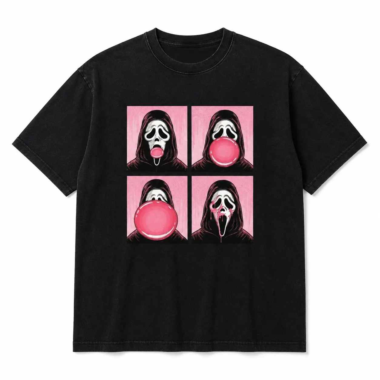 100 Cotton Ghostface Bubble Pink Gum Halloween Shirt Scream Movie Halloween Shirt Top Womenswear Country Concert Outfits Vintage Graphic Tees Ghostface Summerween Comfort Shirt Halloween Crewnecks Top Black Casual Golf Gift T Shirt For Men And Women Urban