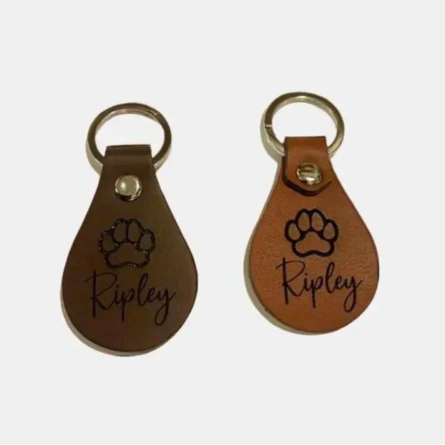 Pet - Leather Keychain with Laser Engraving - Personalized Gift