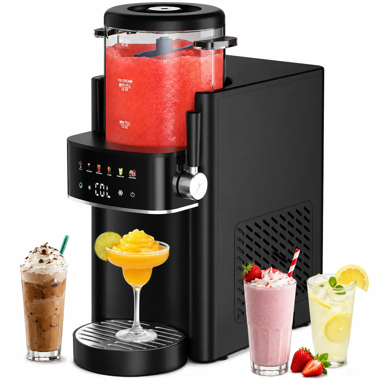 S1 Slushie Machine & Ice Cream Machine, No Ice Needed Frozen Drink Maker with 6 Smart Presets, 40oz Countertop Slushie Maker for Summer Drinks, Margaritas, Milkshakes, Frappé, Frozen Juice & Party Drinks