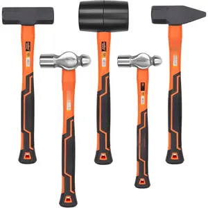 5- Hammer Set, 16oz Ball Pein Hammer | 32oz Ball Pein Hammer | 32oz Rubber Mallet | 3lb Sledge Hammer | 3lbCross Peen Hammer