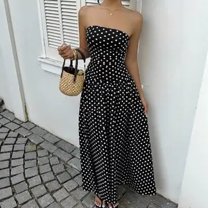 Women's Elegant Fashion Polka Dot PrintHalter Dress, Stylish Chic Sleeveless MaxiDress for Parties and Casual Wear, SummerFashion