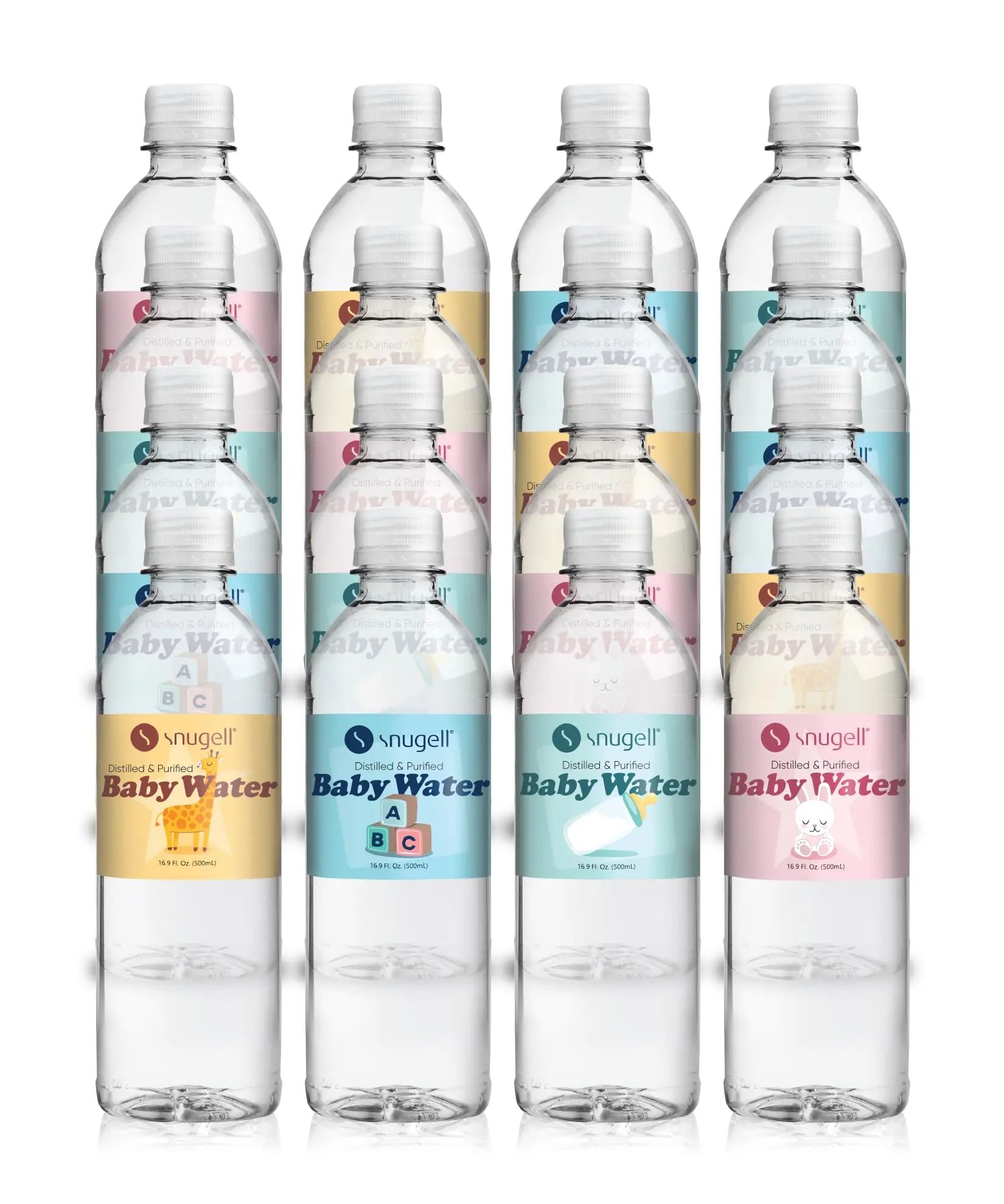 Snugell Bottled Distilled Water – Ultra-Pure, BPA-Free, Ideal for Everyday Drinking, Formula Milk & Everyday Hydration - Pack of 12 - USA