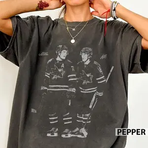 Macklin Celebrini Will Smith Vintage Hockey Shirt, San Jose Graphic Tee, Comfort Colors Retro Unisex Fan Gift