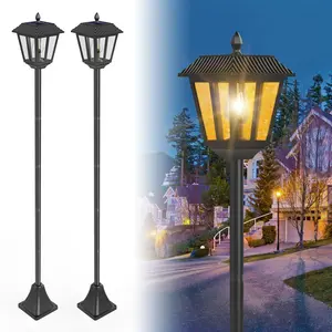 2 Pack 67" Solar Lamp  Lights, 3000K Outdoor Solar  Light , Pole Light Outdoor Decorative Floor Lamp  for Patio, Garden, Backyard, Pathway, Front/ Door