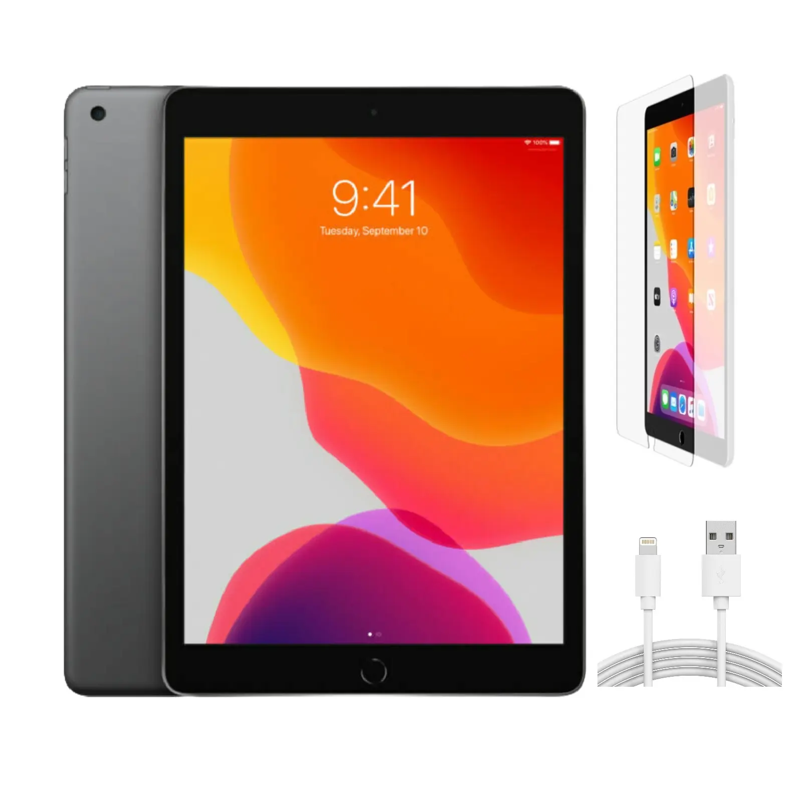 Refurbished Apple iPad 7th Gen A2200 (WiFi + Cellular Unlocked) - Excellent Condition with Pre-Installed Tempered Glass & 1 Year Warranty
