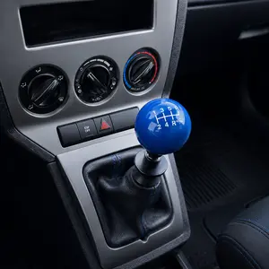 6 Speed Manual Shift Knob Universal Car Gear Shifter Ball – Glossy Acrylic Racing Style Handle with Adapters for Mustang Camaro Civic Subaru BMW