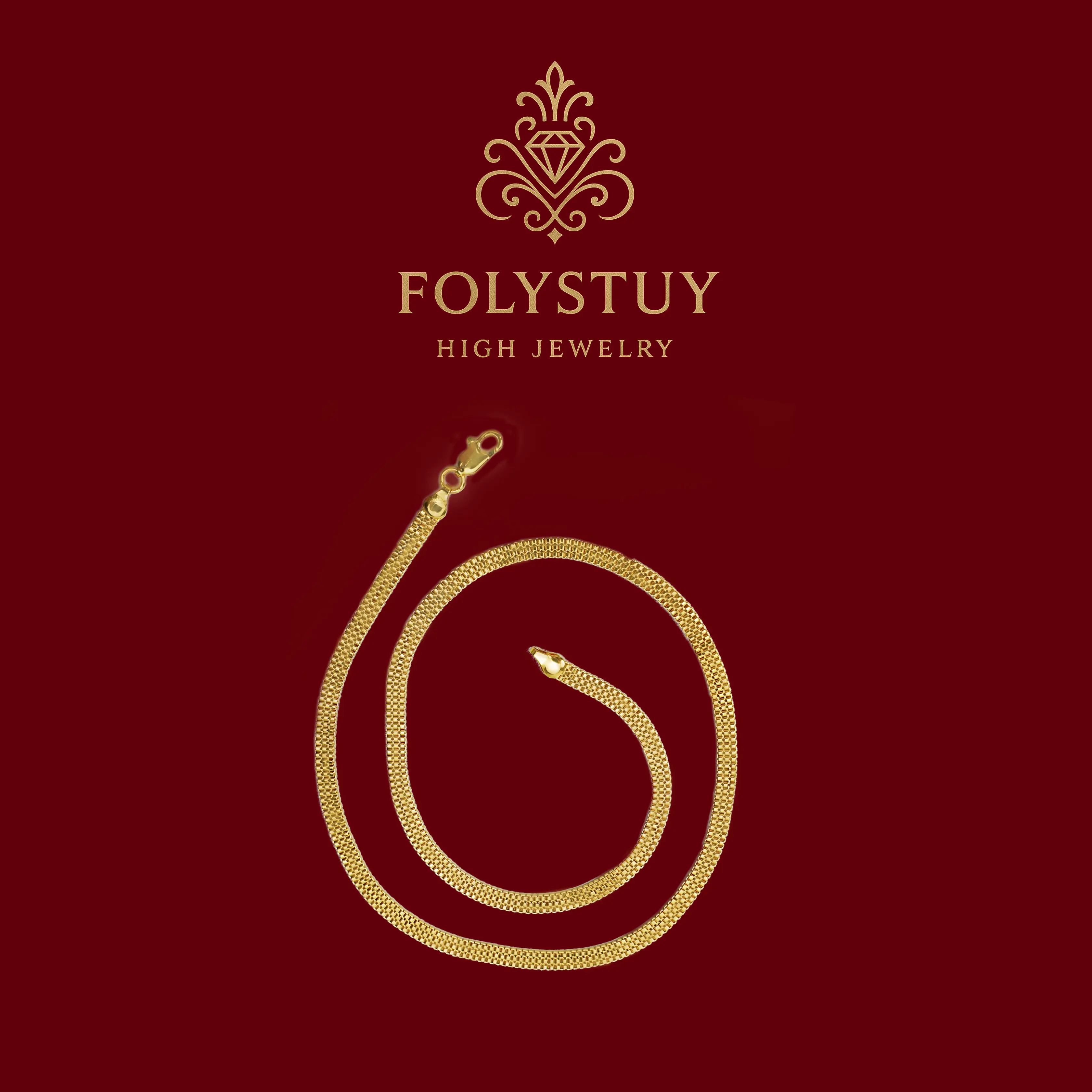 [21.6inch by 6mm 3 rows of box chain flat snake bones]【FOLYSTUY (Y147)】Stylish Jewelry Accessory Unisex