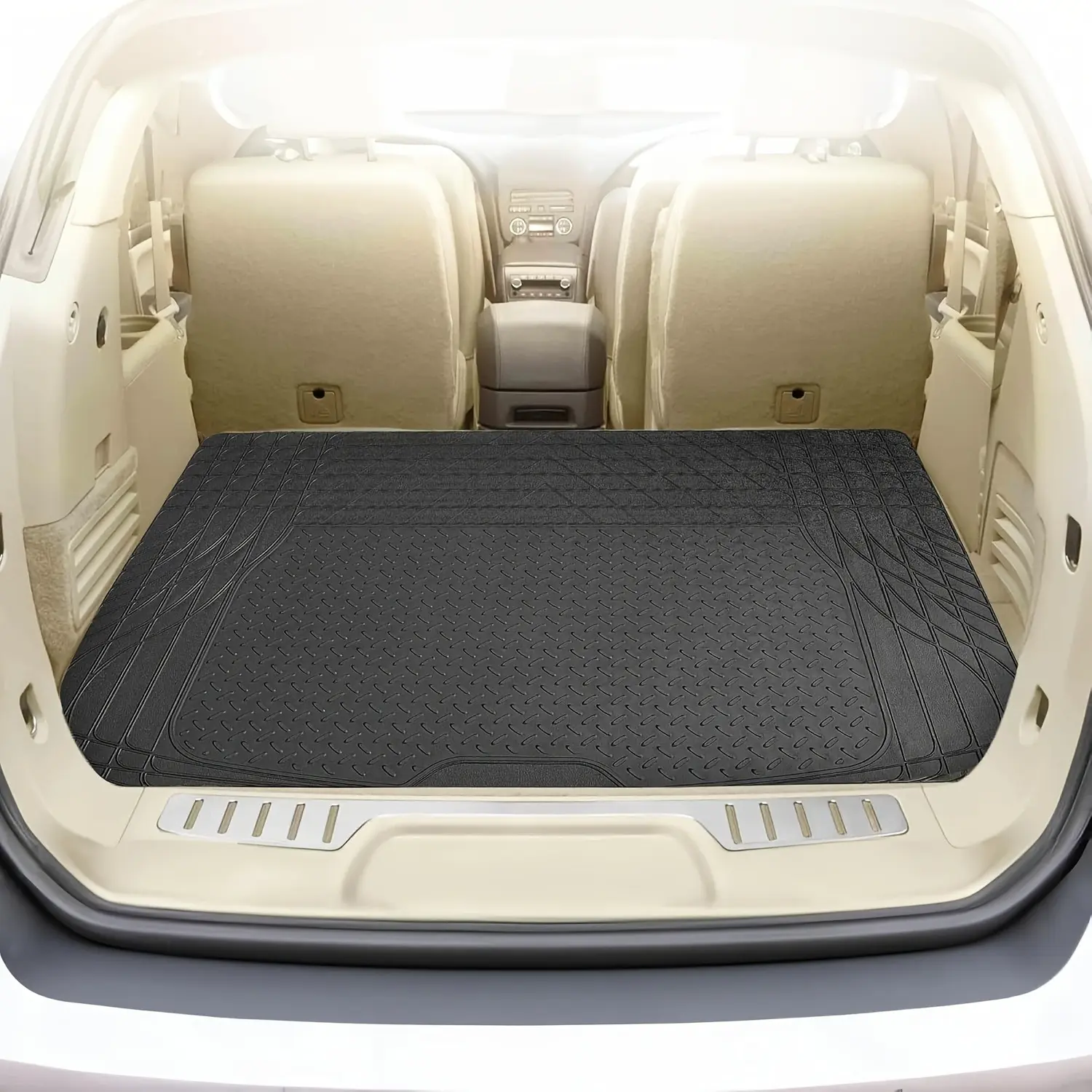 Waterproof Car Trunk Cargo Mat - Durable Easy-to-Clean Surface, Large 47.2x31.5in, Black, Anti-Slip & Cut Mesh Design for Vehicle Protection, Waterproof Car Mats, Car Truck Accessories