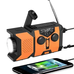 Solar Powered Emergency CB Radio, Multifunctional Crank Type Audio Radio with Solar Power Bank Function, Hand Crank Self Powered Dynamo, Handheld Radio, Portable Radio For Outdoor Camping Travel Use