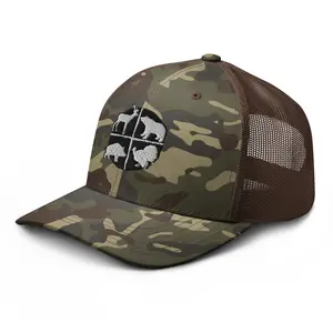 SaltyMF Hunt Camo Trucker Hat - Embroidered, Adjustable Snap, 6-Panel, Mesh Back