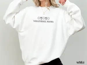 Volleyball Mama Sweatshirt T-Shirt, Coquette Bow Volleyball Graphic, Cute Sports Mom Design Crewneck Tee, Game Day Shirt for Moms, Gift for Volleyball Fans, Unisex Cotton Top