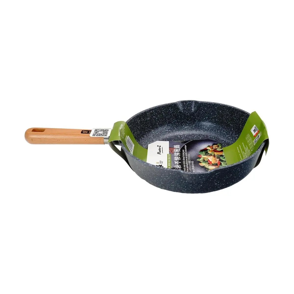 Zhang Xiao Quan 28cm Nonstick Frying Pan - Volcanic Rock Deep Skillet, Durable & Even Heat for Home Cooking, North American Version, Grey
