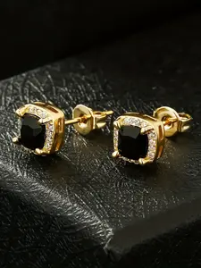 A Pair Of Square Retro Fashion Versatile High-end 6mm Stud Earrings Suitable For Daily Engagement, Wedding Gifts, Simple And Comfortable For Men And Women, Universal Couple Earrings Jewelry Accessories Mens Earrings