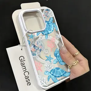 Turtle Ocean Pattern Phone Case,Undersea Life Style for iPhone 17 16 15 14 13 12 11 Plus Pro Max.A17