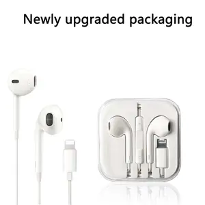 iPhone Lightning Wired Earbuds 1Pack/2Packs - Sleek In-Ear, Integrated Remote, Volume Control Headset, Hands-Free Calling, Daily Commute & Music Lovers Must-Have! Audio Electronic [Bluetooth connection required for use]