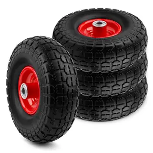 10" Flat-Free Replacement Tires for Garden Including Cart, Black (Flat Free) NO Flats Ever - 4 PACK