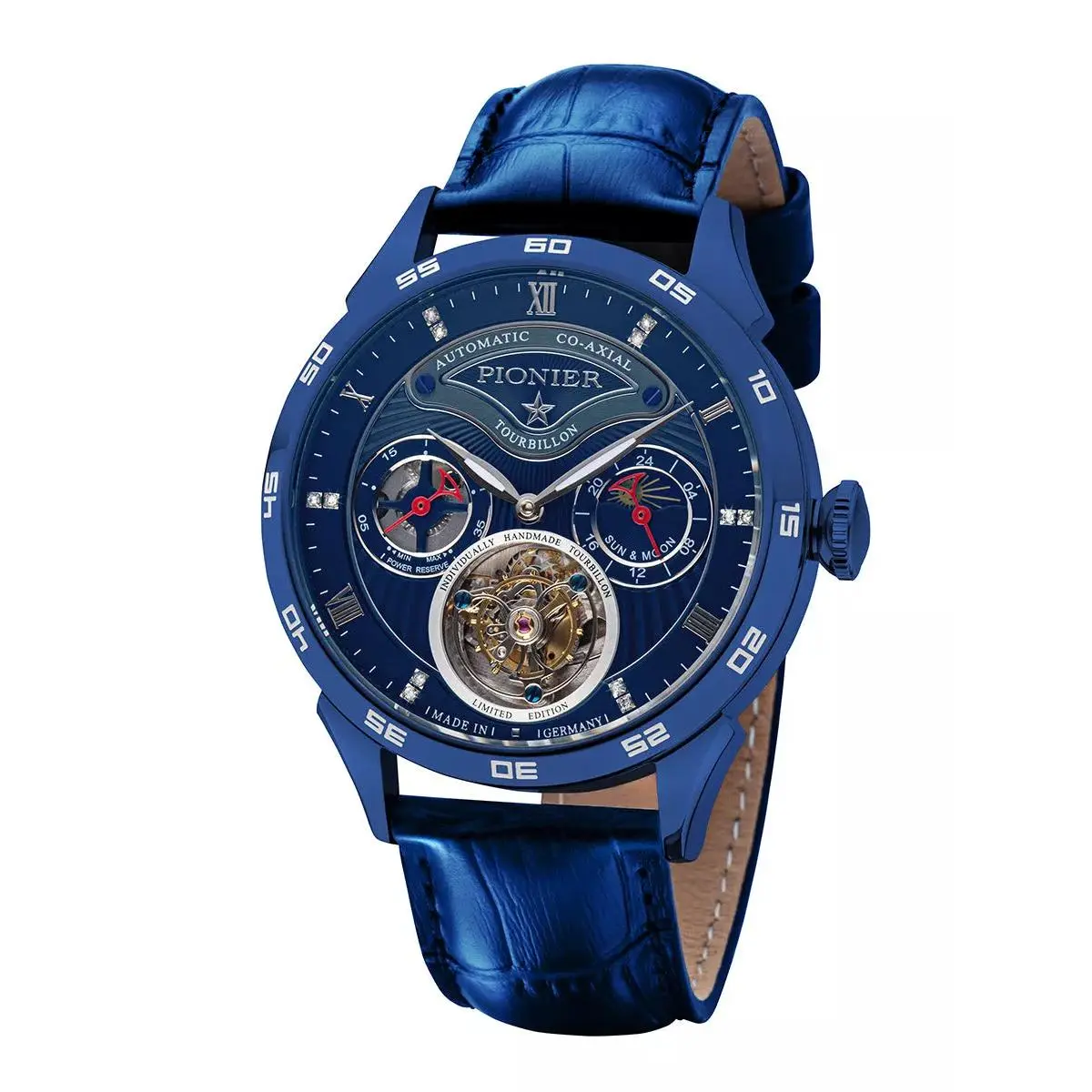 Geneva Automatic Tourbillon Pionier - GM-902-10 | Blue | Handmade German Watch