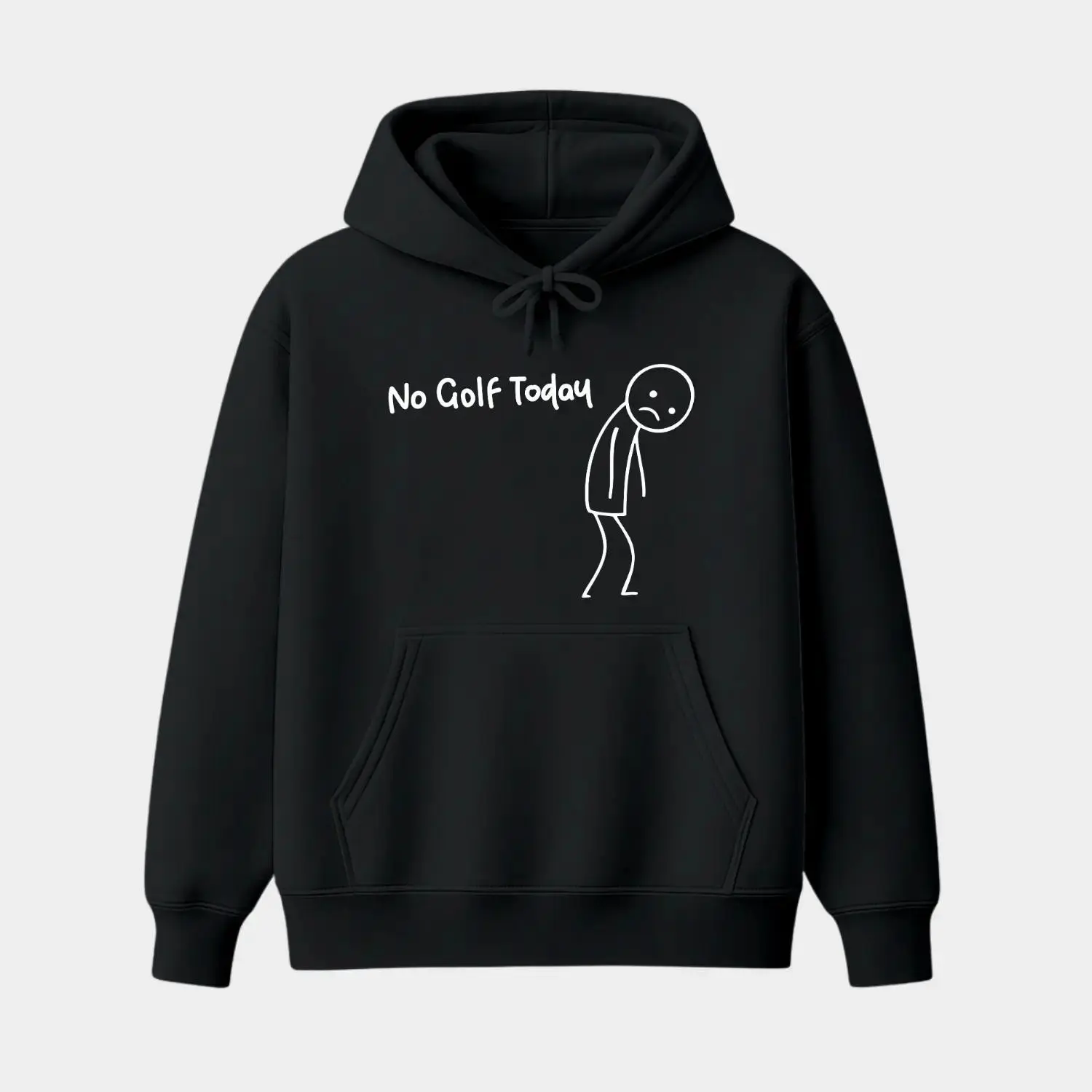 No Golf Today Funny Stickman Golf Hoodie, Golf Meme Casual Streetwear, Unisex Long Sleeve Gift