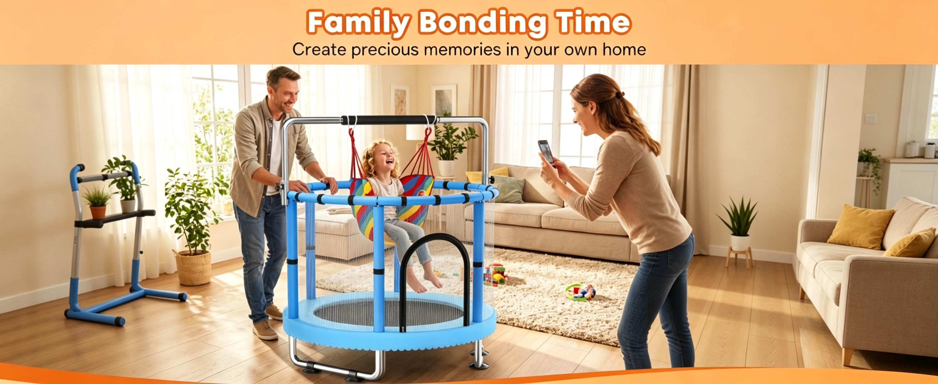 Toddler Trampoline with Safety Net,440lbs Kids Trampoline Indoor Outdoor,Mini Trampoline Playset for Boys & Girls, backtoschool, glowup