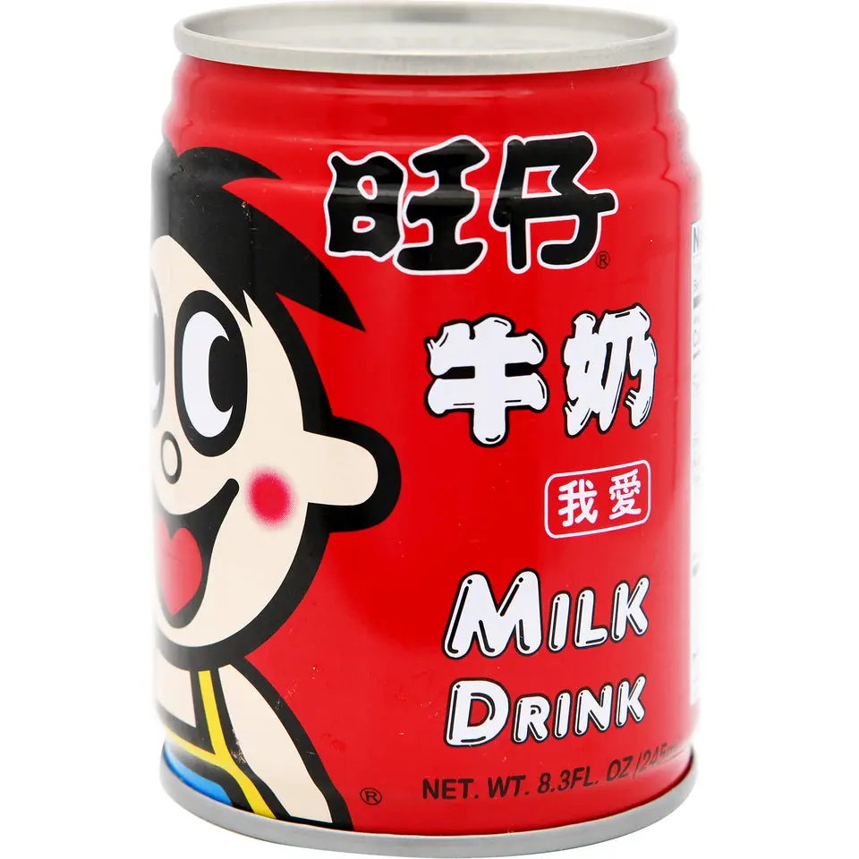 WANT-WANT Kid's Sweet Milky Dairy-Flavored Liquid Snack, Rich Cream Sugar-Added Whole Milk Beverage, 8.3 fl oz Single Can, Convenient Room-Temperature Nostalgic Drink
